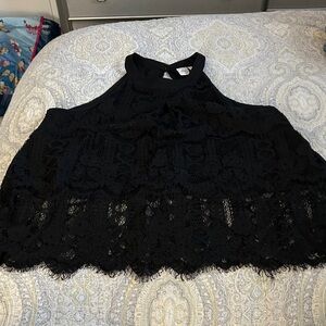 Paper Crane Black Lace Blouse